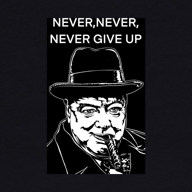 WINSTON CHURCHILL quote .1 - ink portrait by lautir